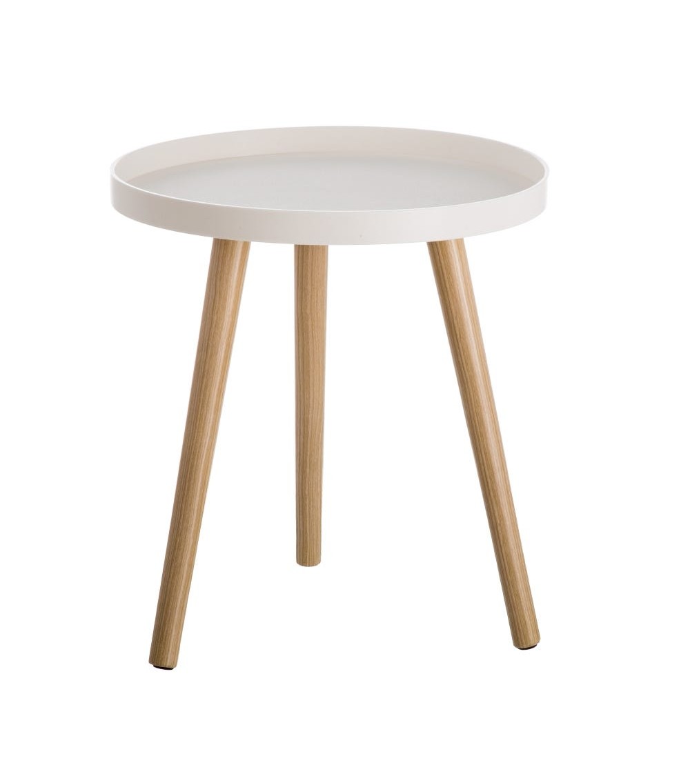 Dcasa Mesita auxiliar de polipropileno blanca de 43x40x40cm