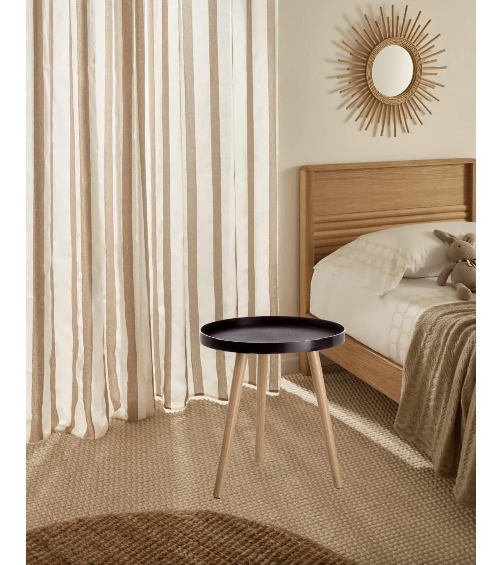 Dcasa Mesita Auxiliar De Polipropileno Negra De 43x40x40 Cm