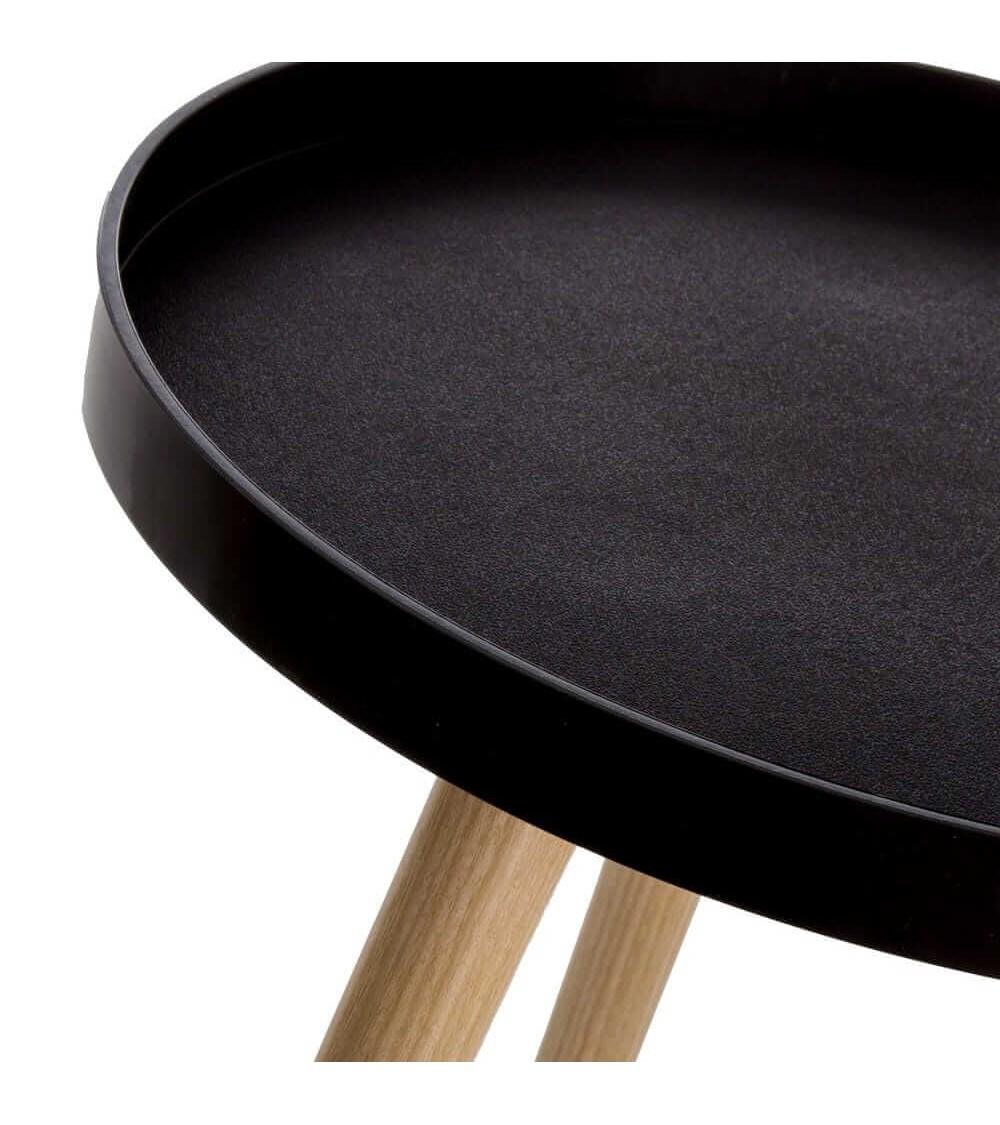 Dcasa Mesita Auxiliar De Polipropileno Negra De 43x40x40 Cm