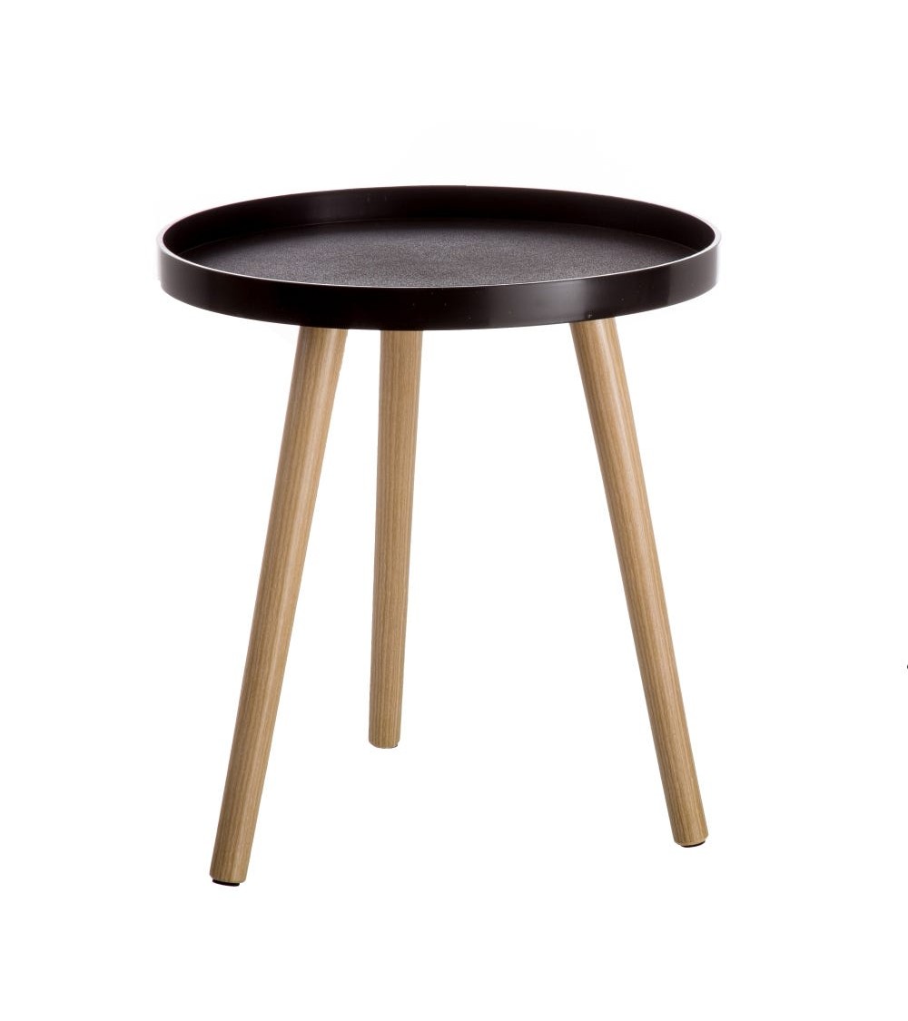 Dcasa Mesita auxiliar de polipropileno negra de 43x40x40 cm