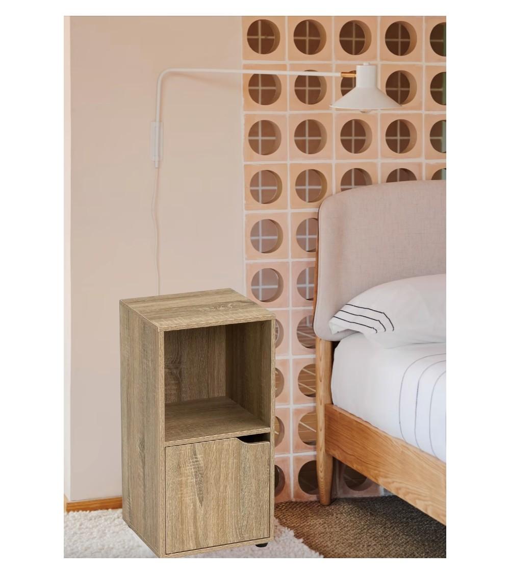 Dcasa Mesita De Noche Con 1 Puerta De Madera DM De 30x29x61 Cm