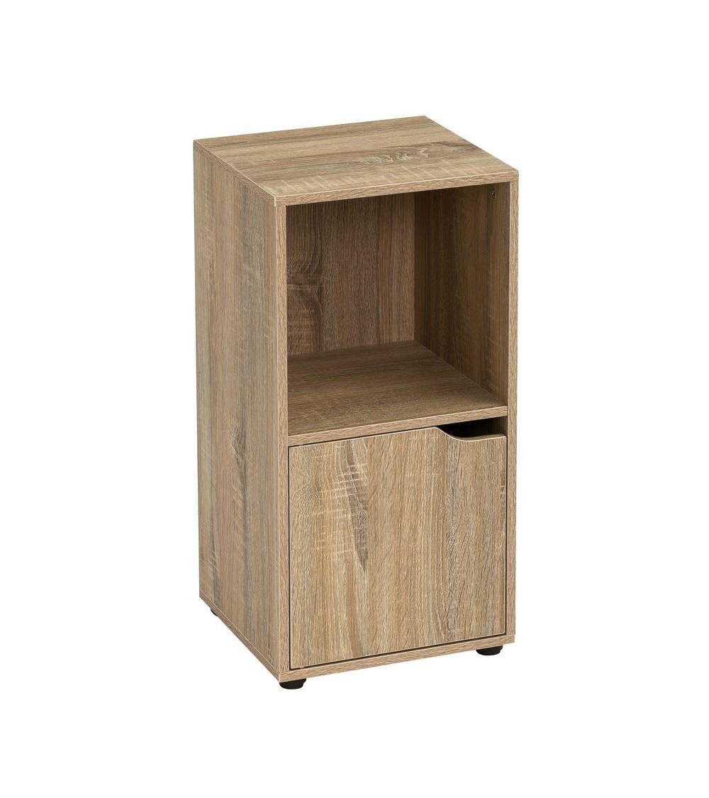 Dcasa Mesita de noche con 1 puerta de madera DM de 30x29x61 cm