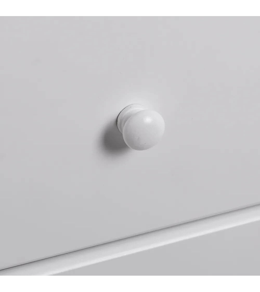 Dcasa Mesita De Noche Con 2 Cajones De Madera Blanca De 48x35x61 Cm