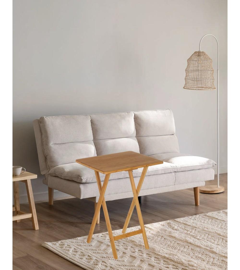 Dcasa Mesita Plegable De Bambú Marrón Nórdica De 49x37x65 Cm