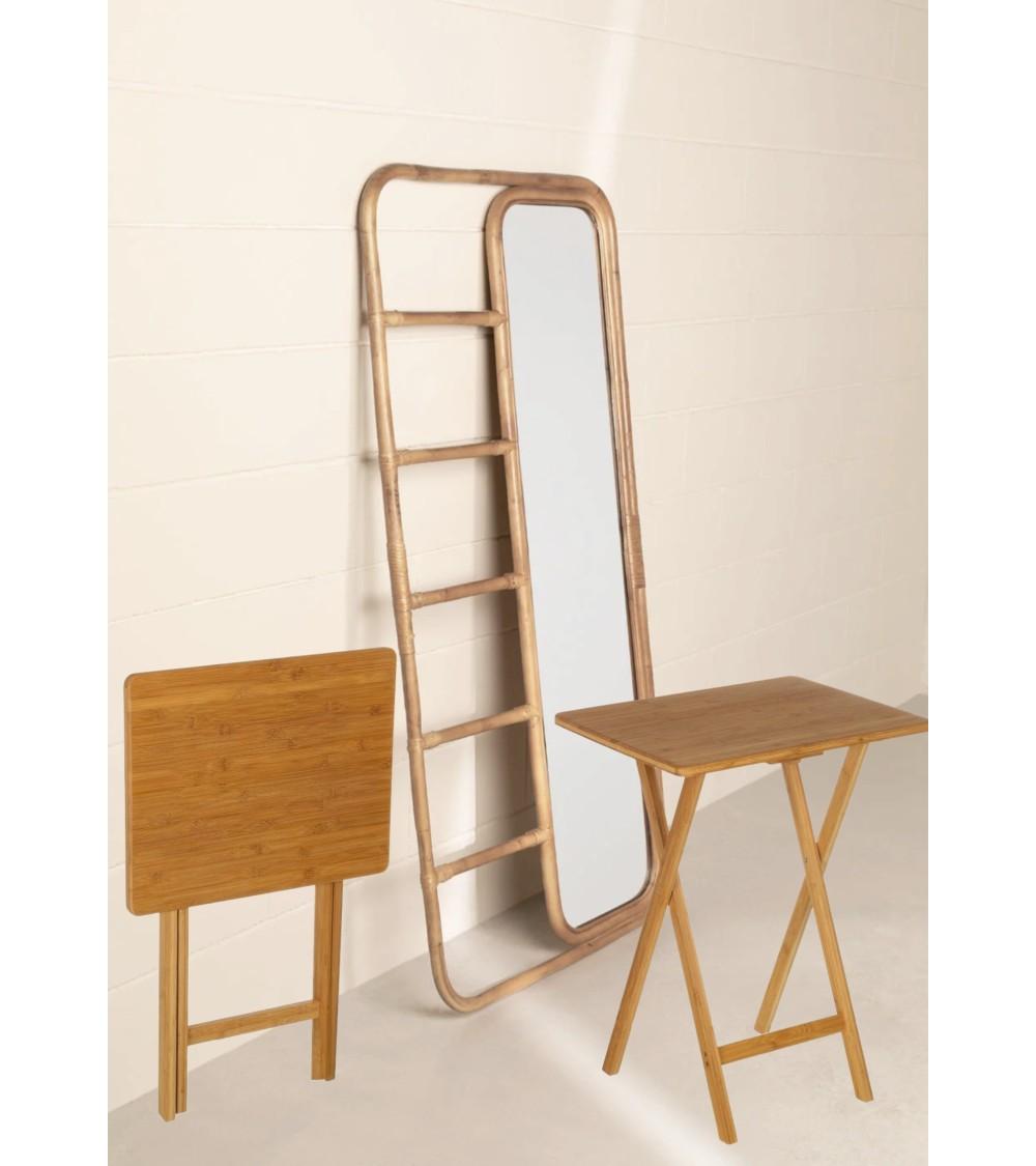 Dcasa Mesita Plegable De Bambú Marrón Nórdica De 49x37x65 Cm