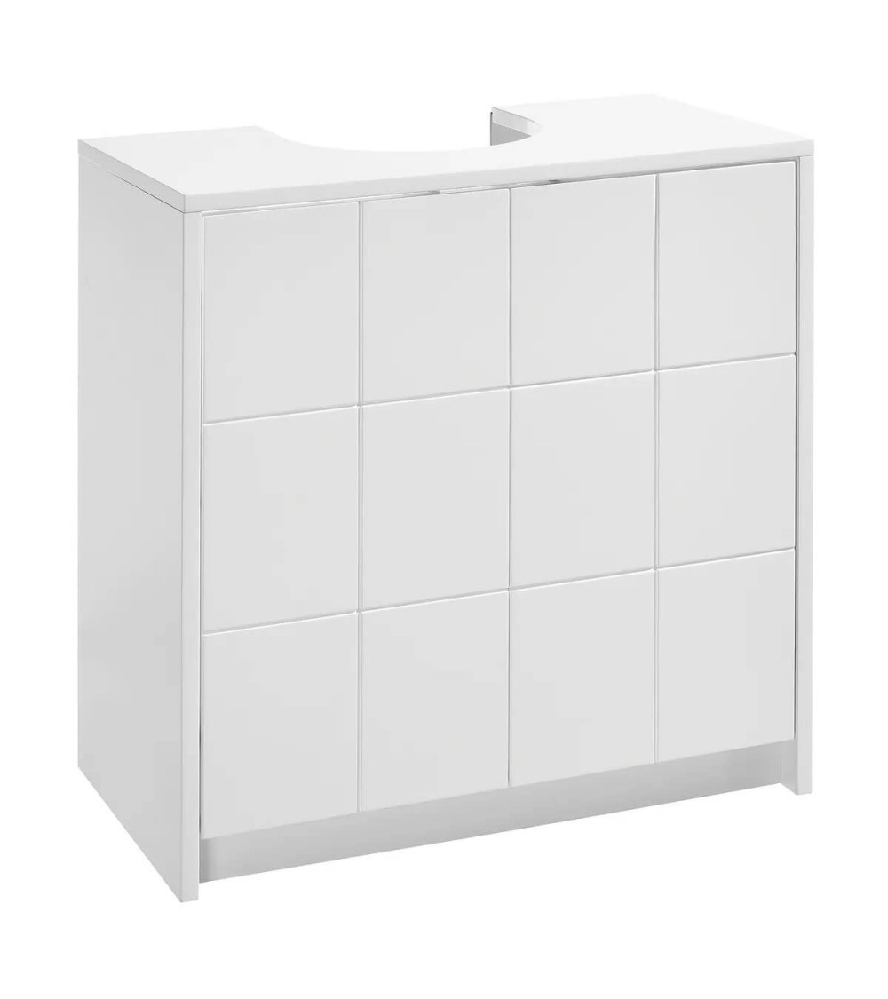 Dcasa Mueble bajo lavabo pie de madera MDF blanco de 56x30x60 cm