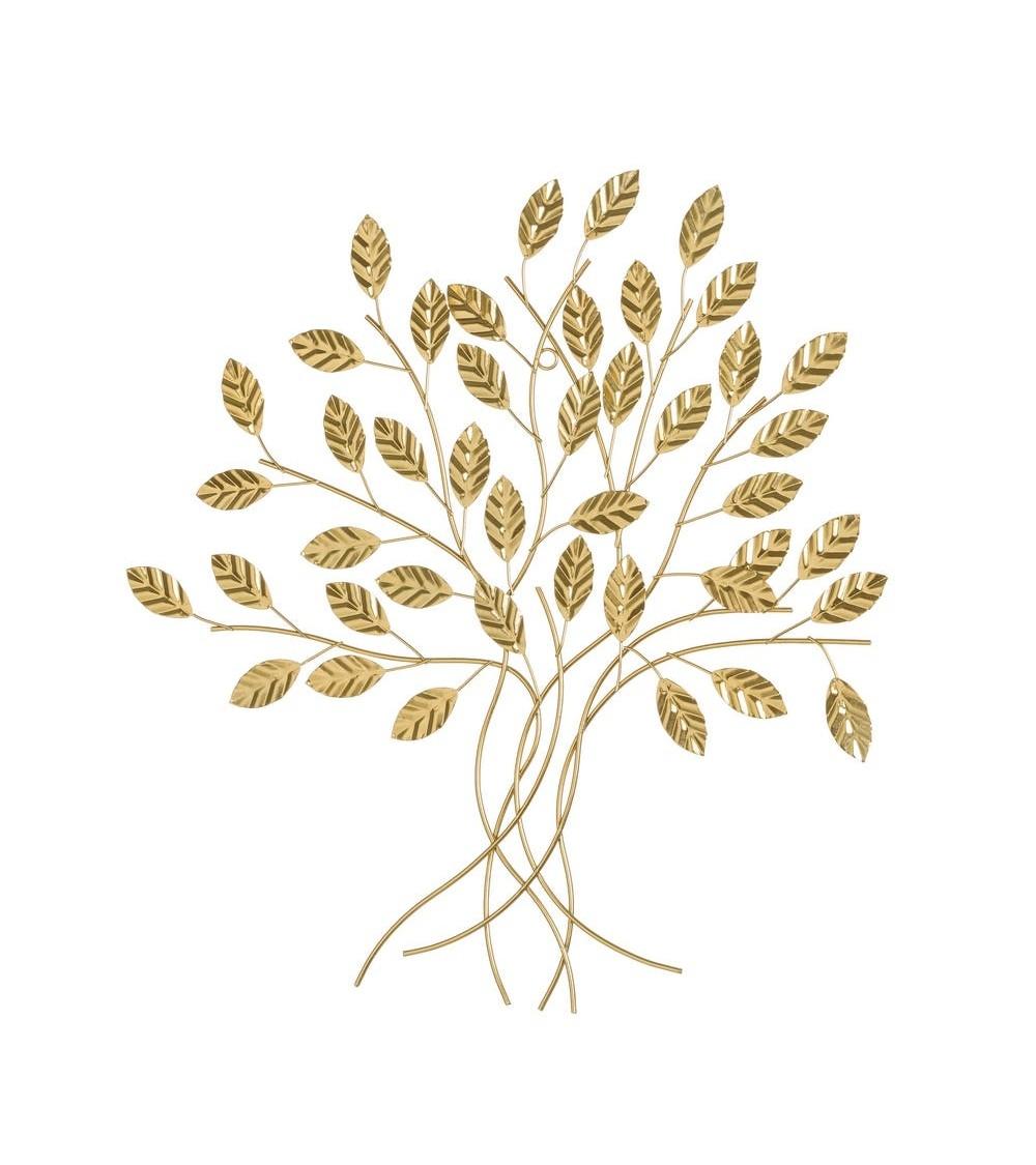 Dcasa Mural de pared de ramas de metal dorado de 46x44 cm