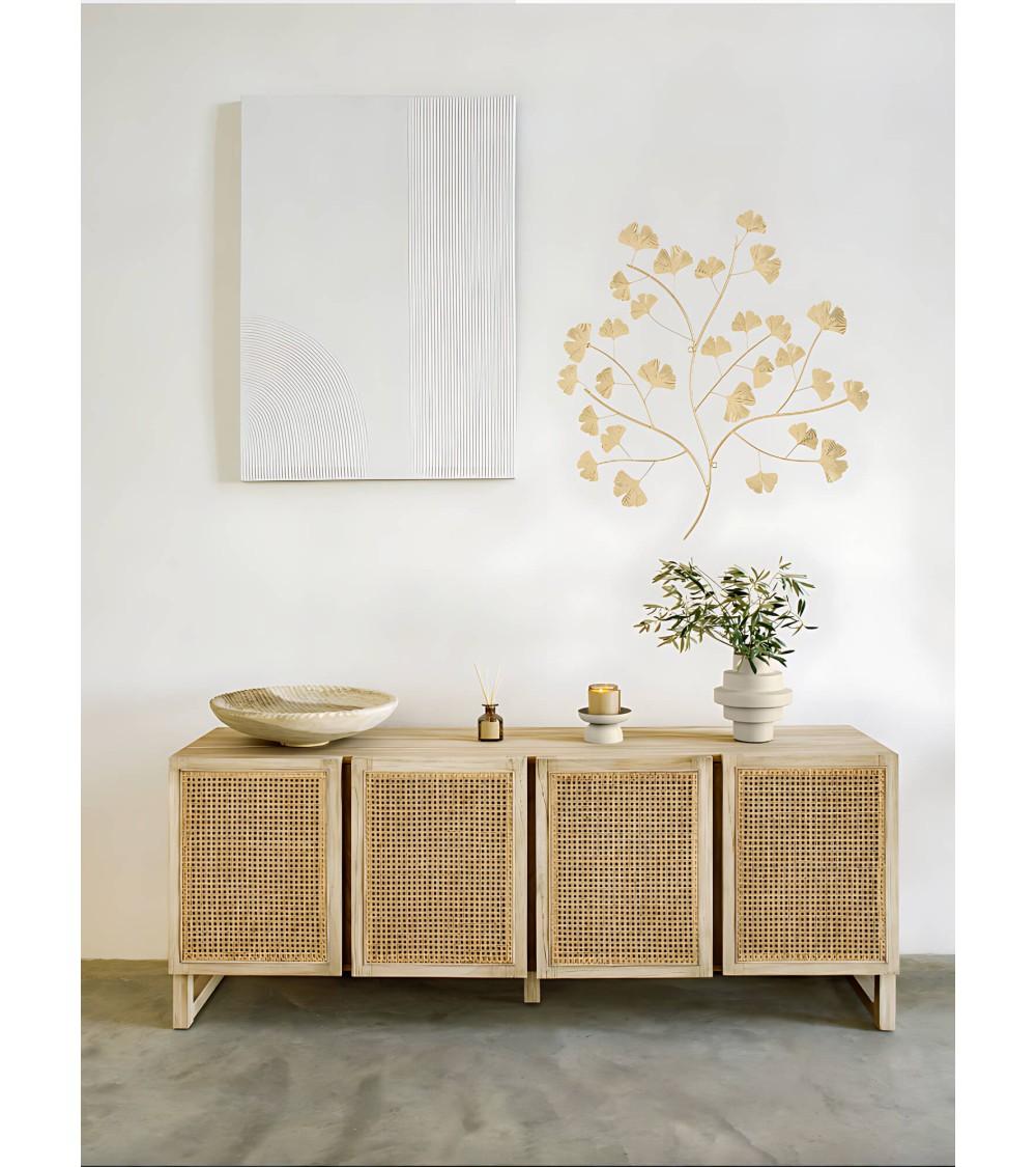 Dcasa Mural De Pared De Ramas De Metal Dorado De 56x53 Cm