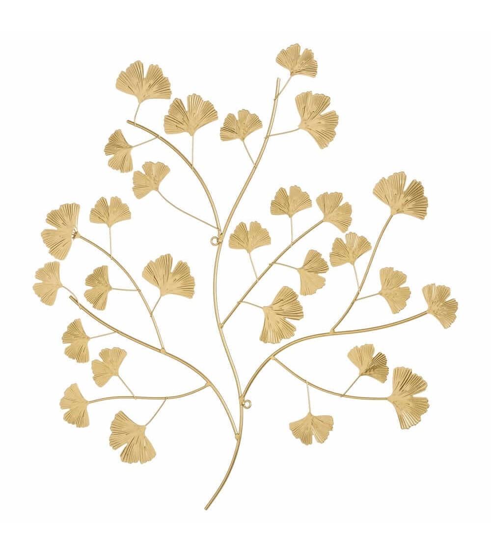 Dcasa Mural de pared de ramas de metal dorado de 56x53 cm