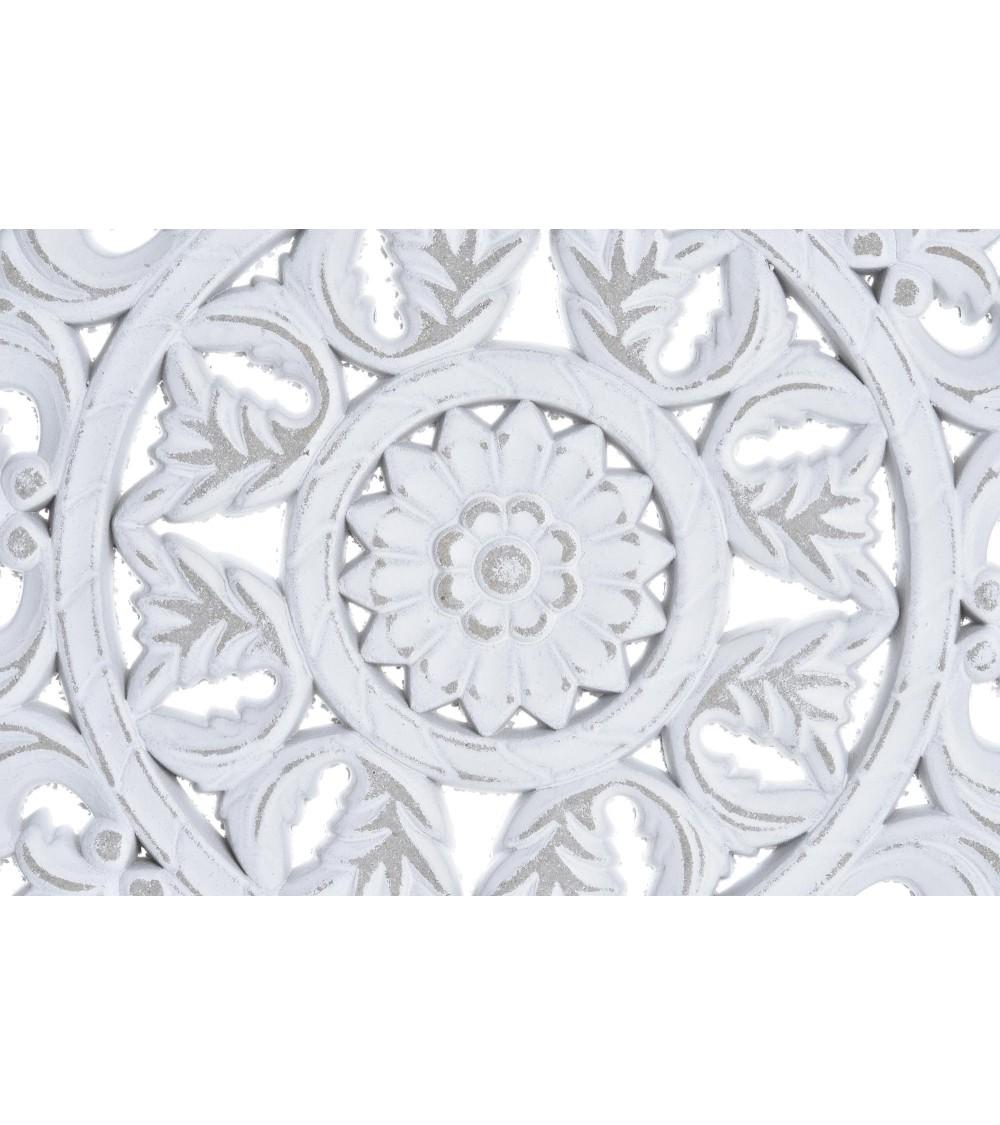 Dcasa Mural Decoracion De Pared Madera Tallado Mandala Decape Blanco
