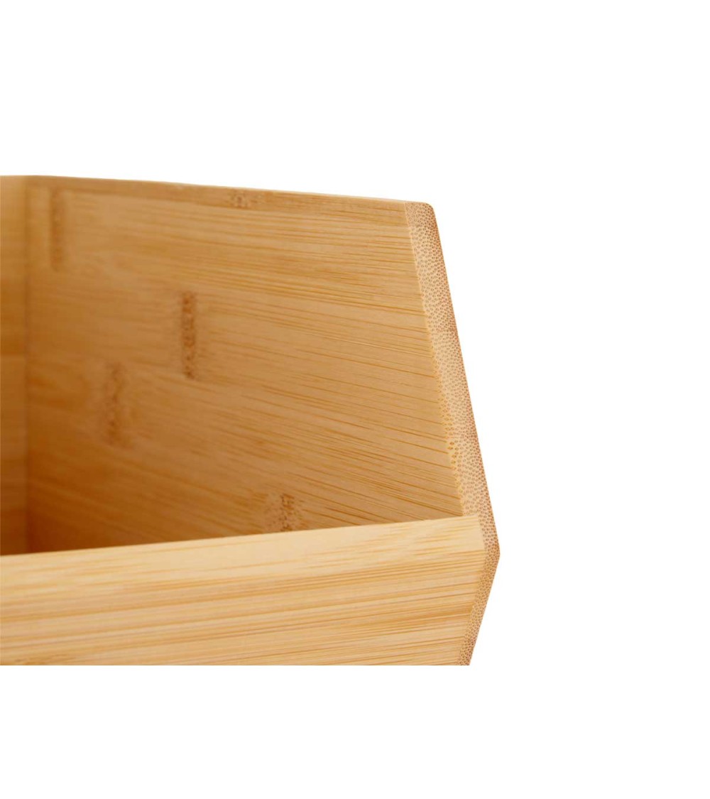 Dcasa Organizador Apilable 100% De Bambu Natural 25x20x15 Cm