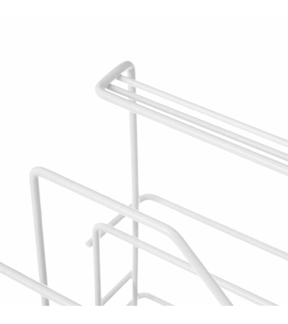 Dcasa Organizador Cocina Para Tapas De Metal Blanco De 26x19x21 Cm