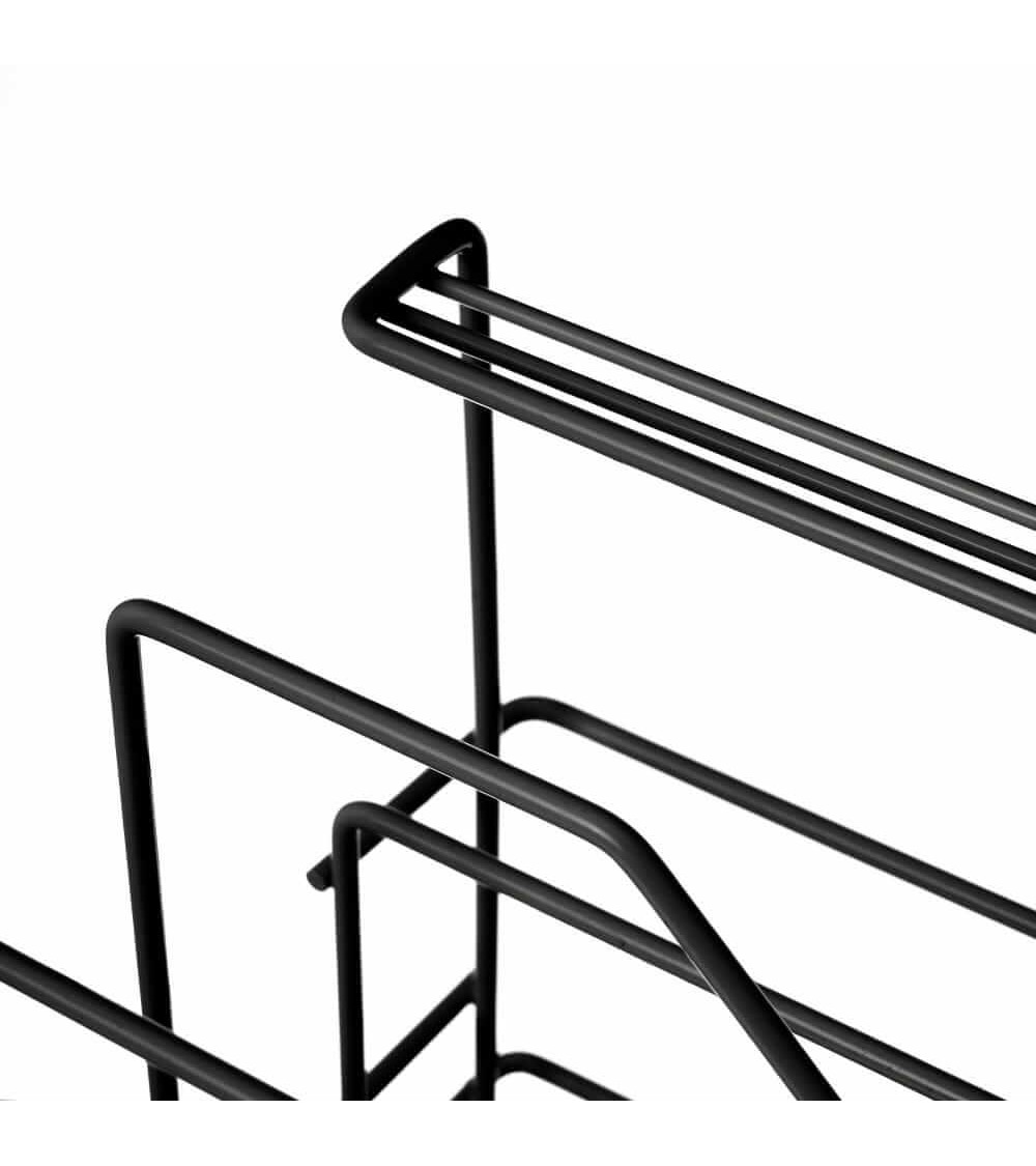 Dcasa Organizador Cocina Para Tapas De Metal Negro De 26x19x21 Cm