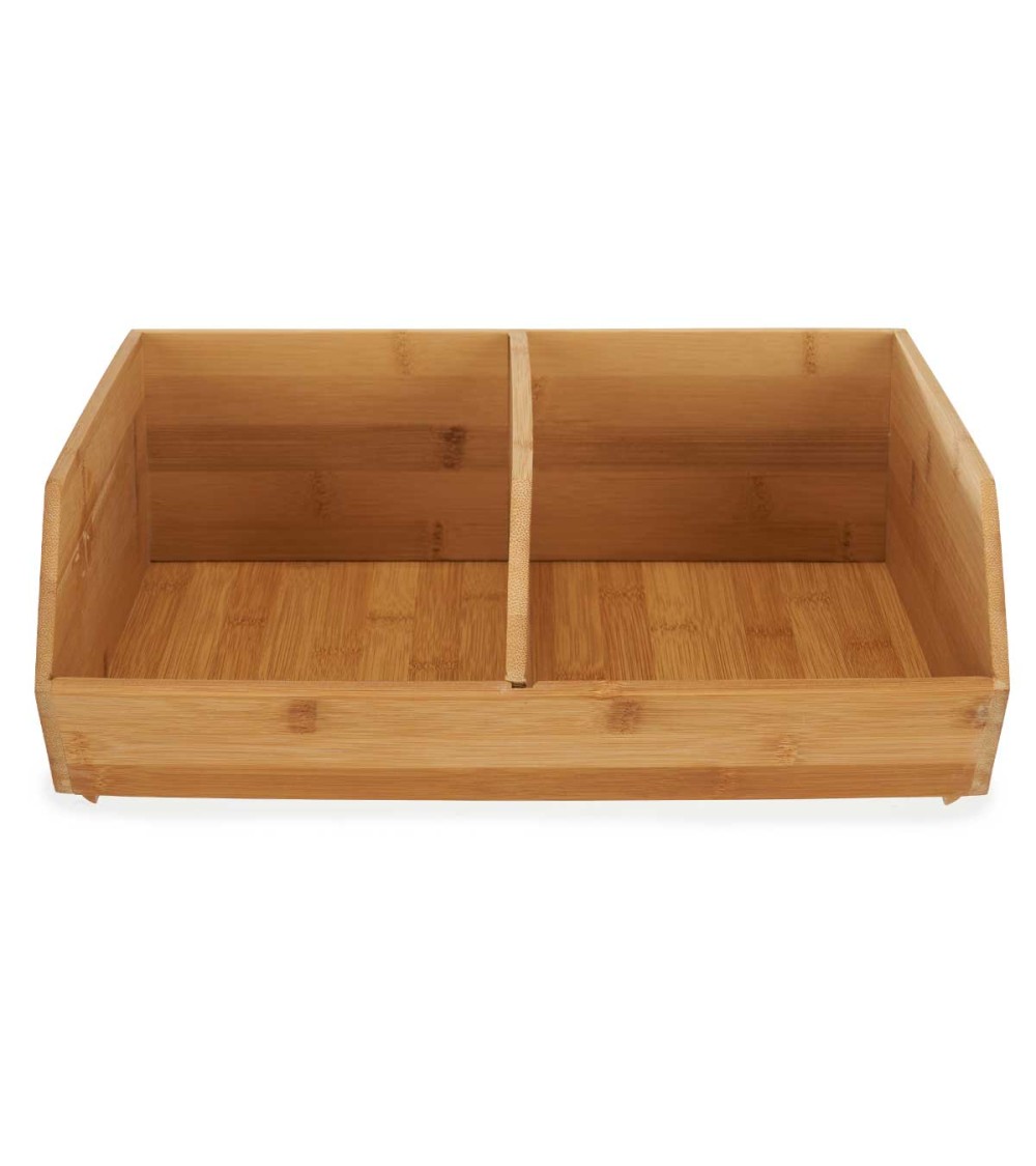 Dcasa Organizador Con 2 Compartimentos 100% De Bambu Natural