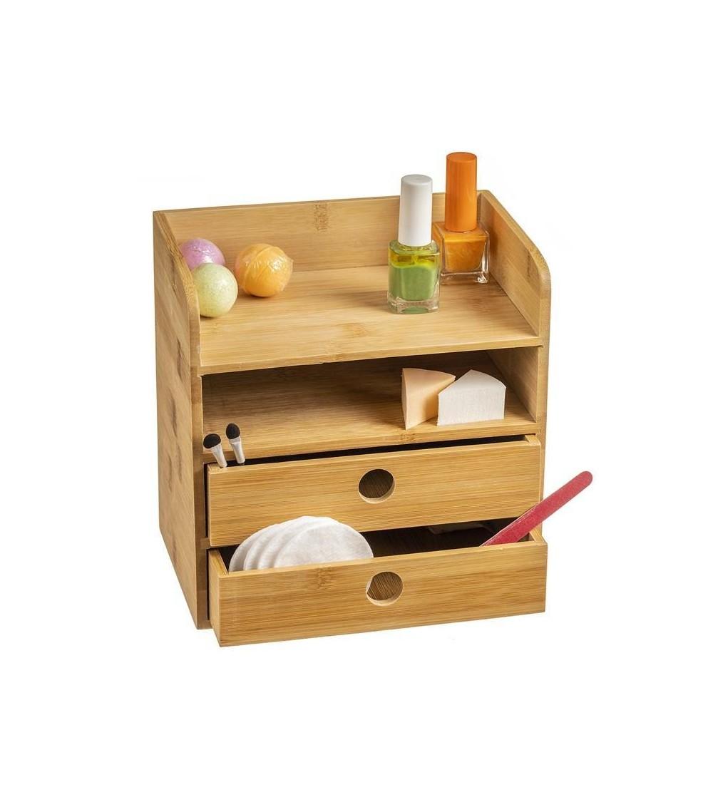 Dcasa Organizador De Cosméticos Exhibición De Almacenamiento De Maquillaje De Bambú Natural