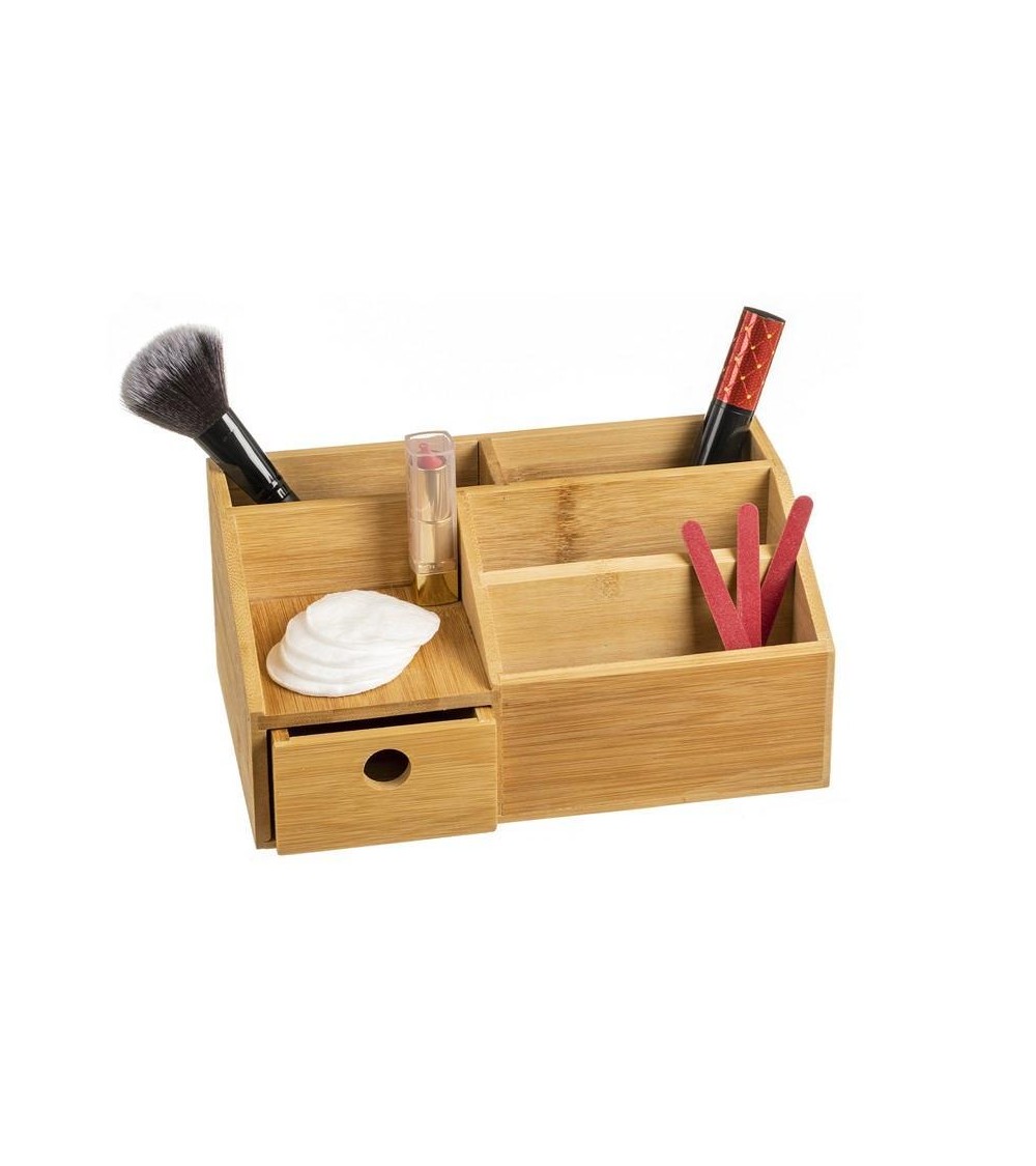 Dcasa Organizador De Cosméticos Exhibición De Almacenamiento De Maquillaje De Bambú Natural