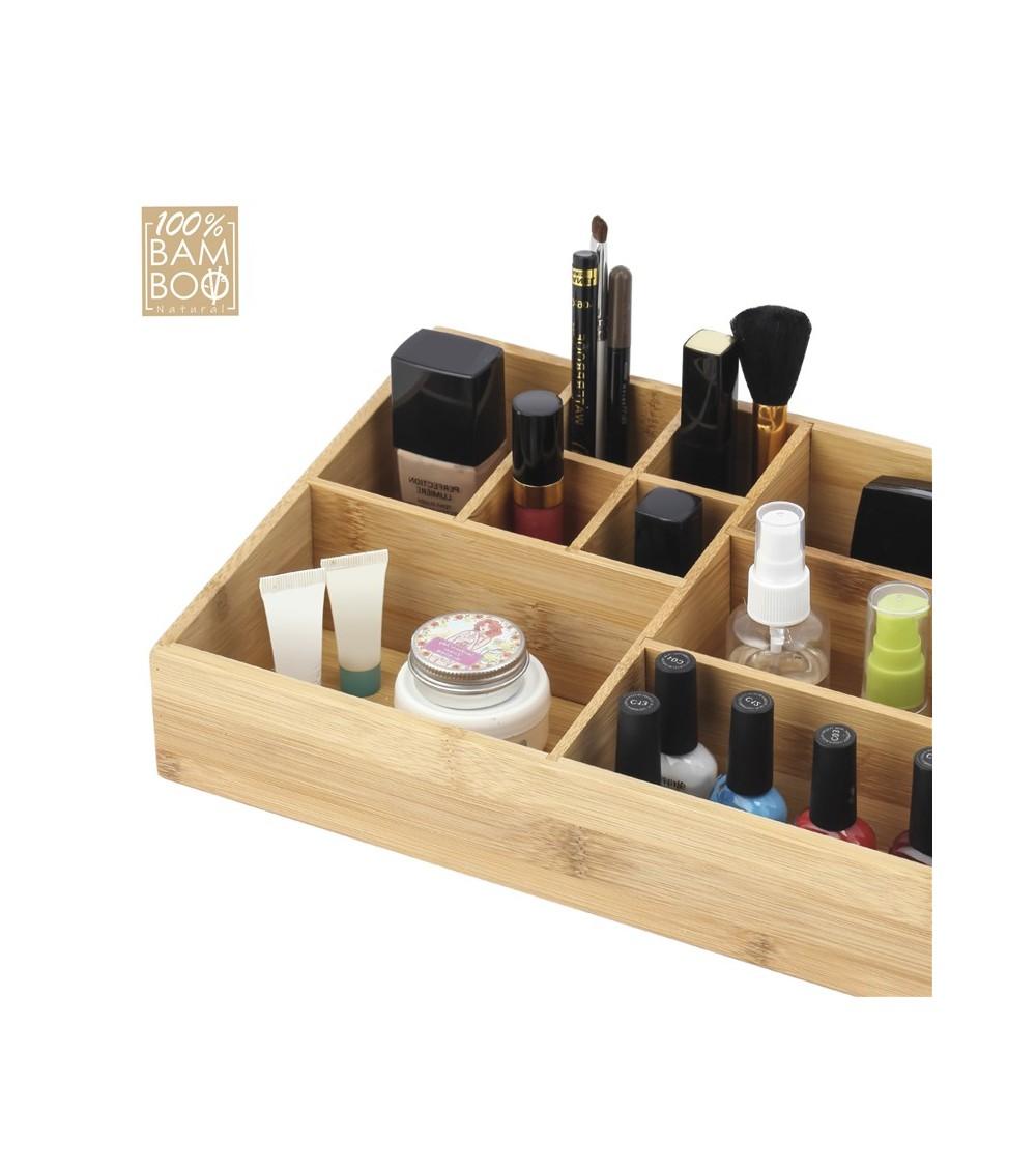 Dcasa Organizador De Cosméticos Exhibición De Almacenamiento De Maquillaje De Bambú Natural