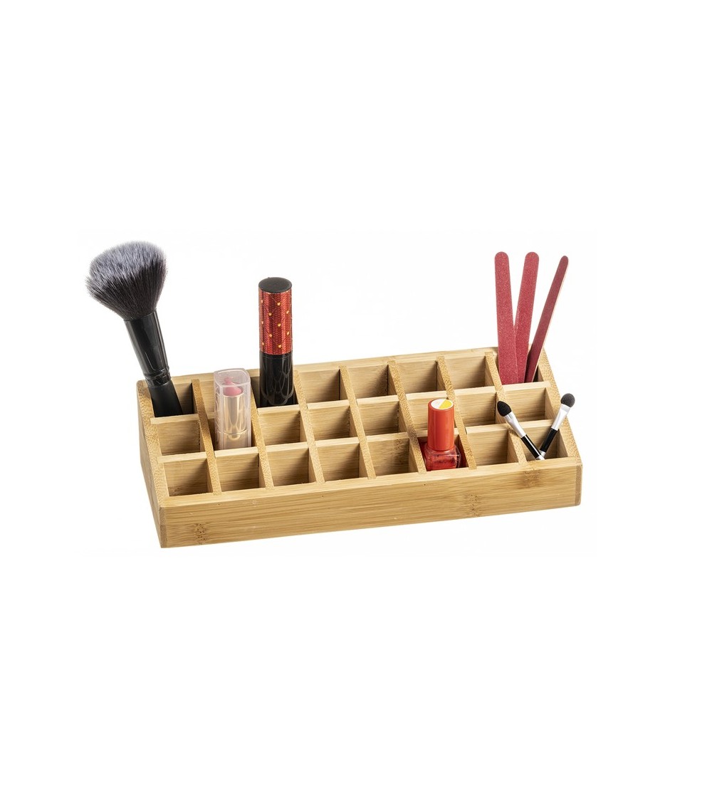 Dcasa Organizador De Cosméticos Exhibición De Almacenamiento De Maquillaje De Bambú Natural