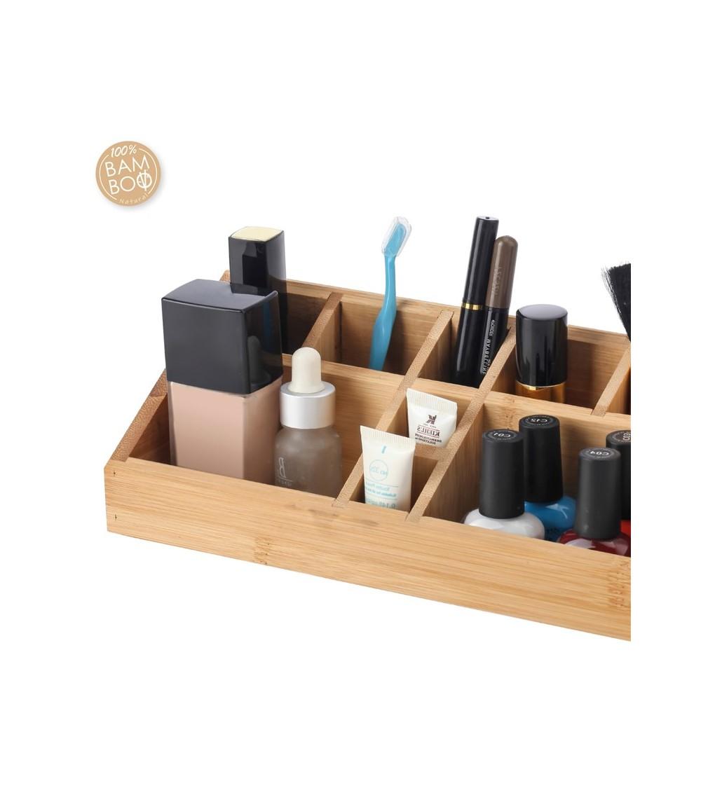 Dcasa Organizador De Cosméticos Exhibición De Almacenamiento De Maquillaje De Bambú Natural