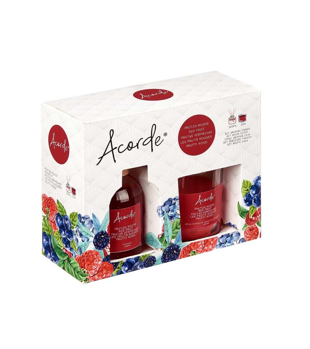 Dcasa Pack De Mikado 100ml Y Vela De 30 Horas De Frutos Rojos