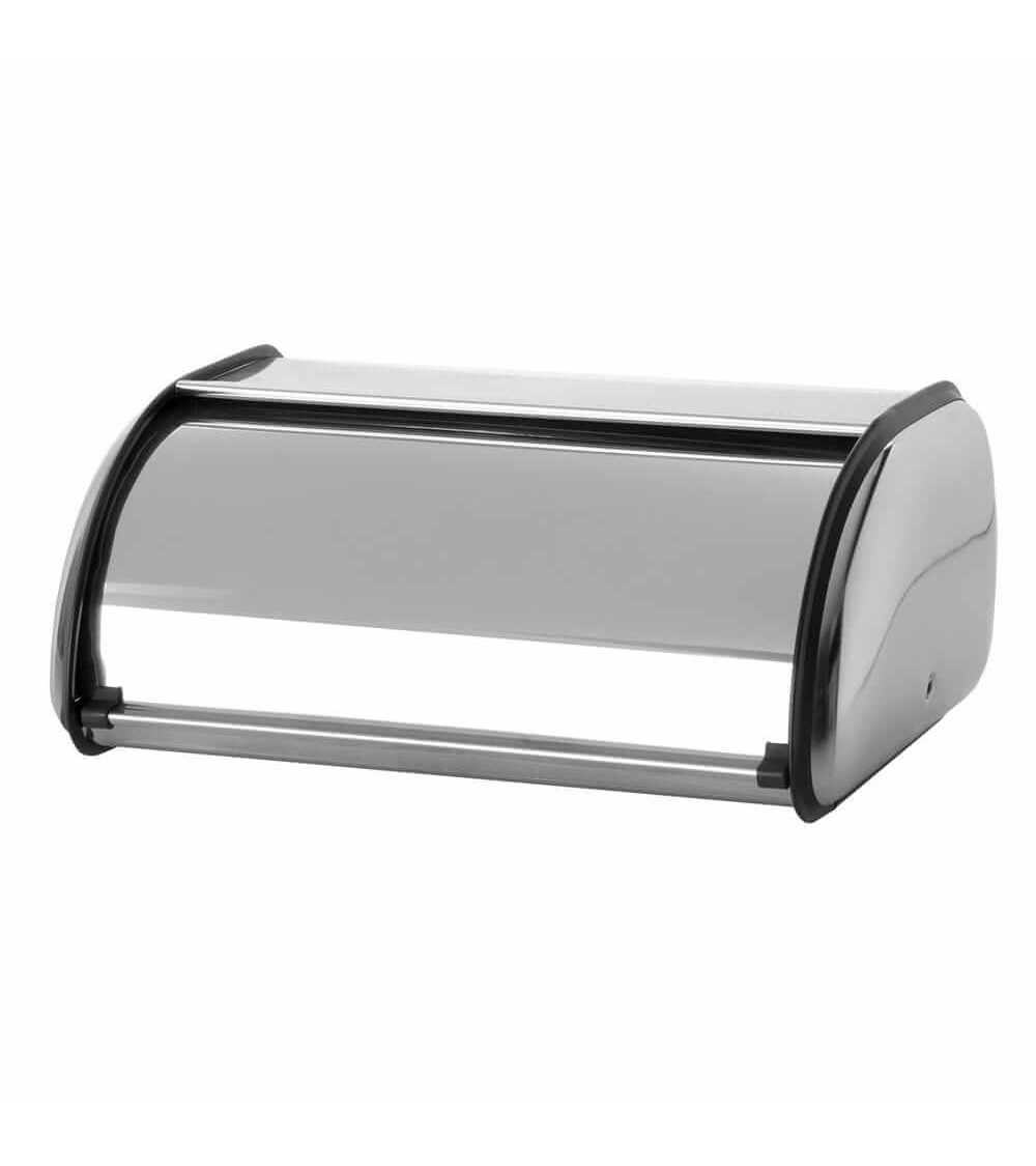 Dcasa Panera de mesa clásica plateada de acero inoxidable para cocina Basic de 42x27x18 cm