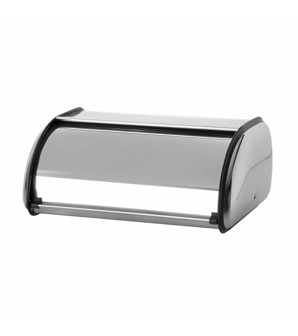 Dcasa Panera de mesa clásica plateada de acero inoxidable para cocina Basic de 24x35x15 cm