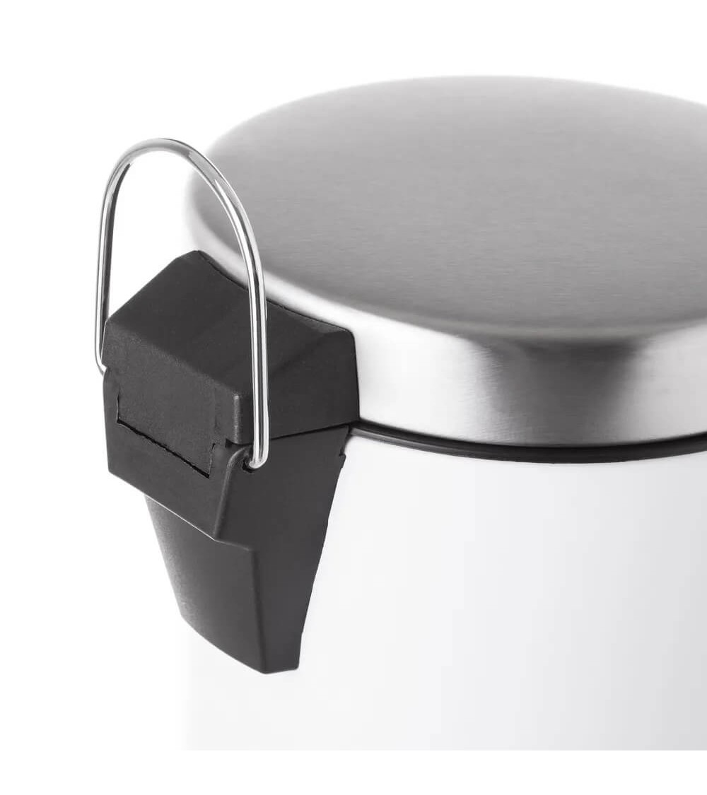 Dcasa Papelera Blanca De Metal Y Polipropileno De 3 Litros