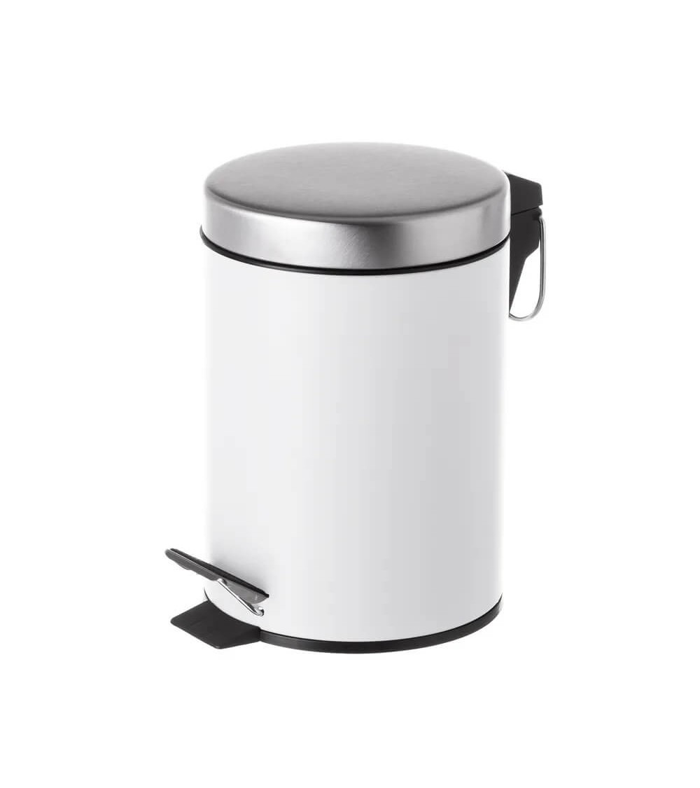 Dcasa Papelera blanca de metal y polipropileno de 3 litros