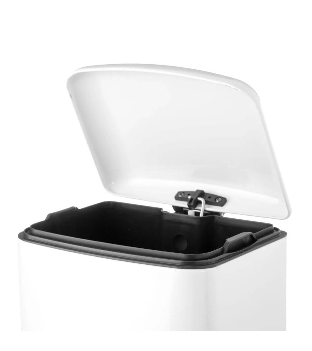 Dcasa Papelera Blanca Nórdica De Metal De 12 Litros