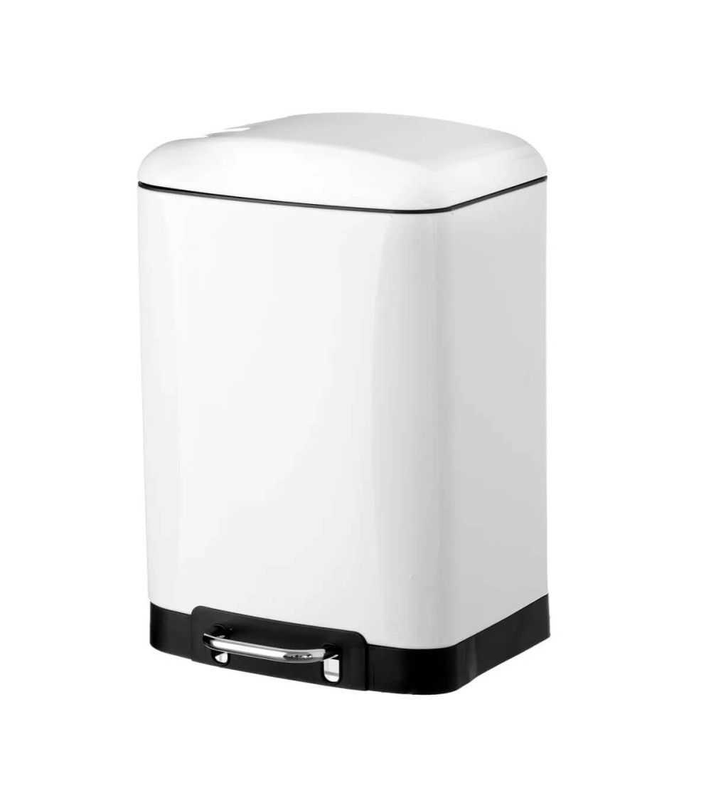 Dcasa Papelera blanca nórdica de metal de 12 litros