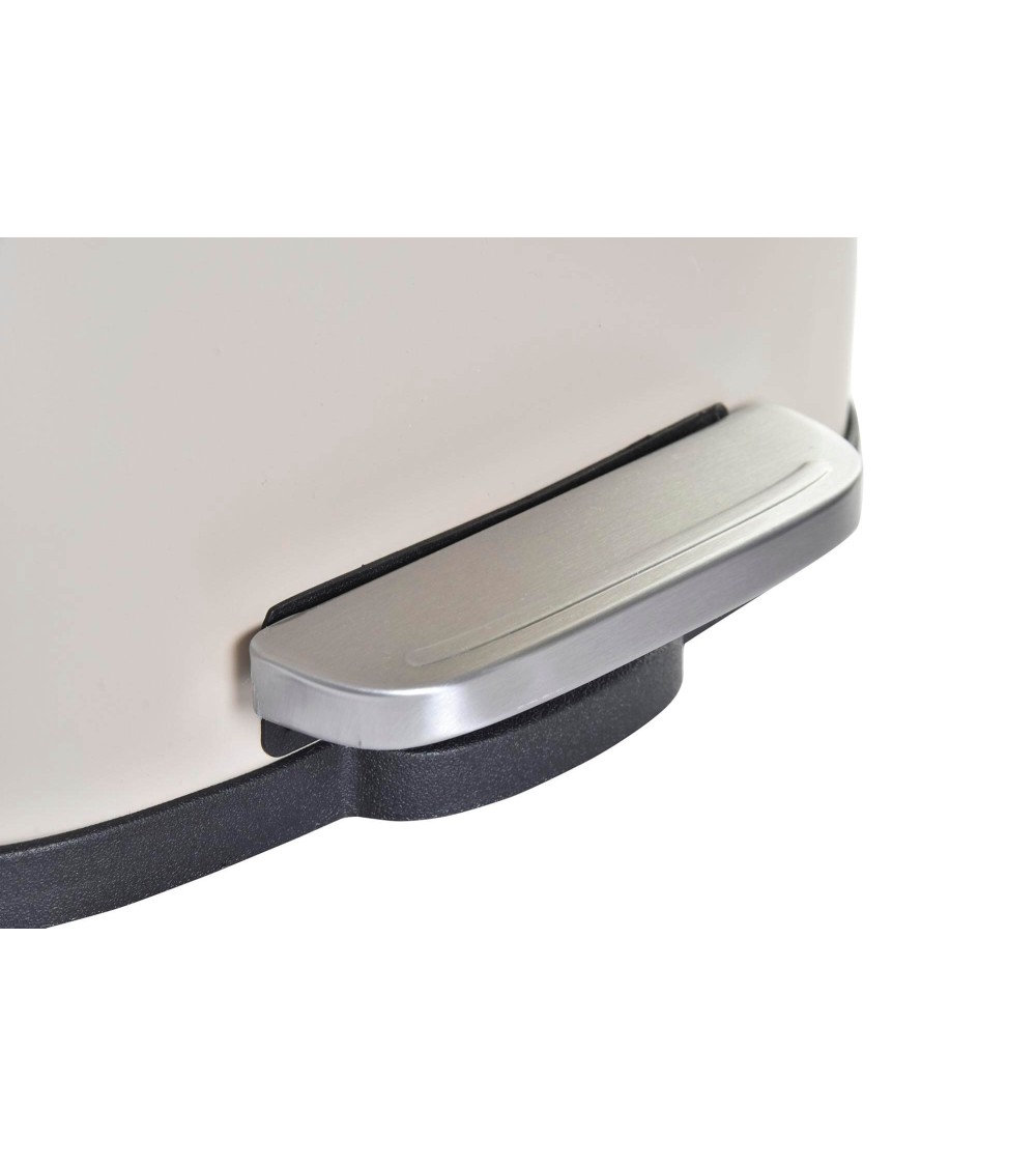Dcasa Papelera Color Pastel Beige De Metal Y Polipropileno Con Cerrado Lento De 5 Litros