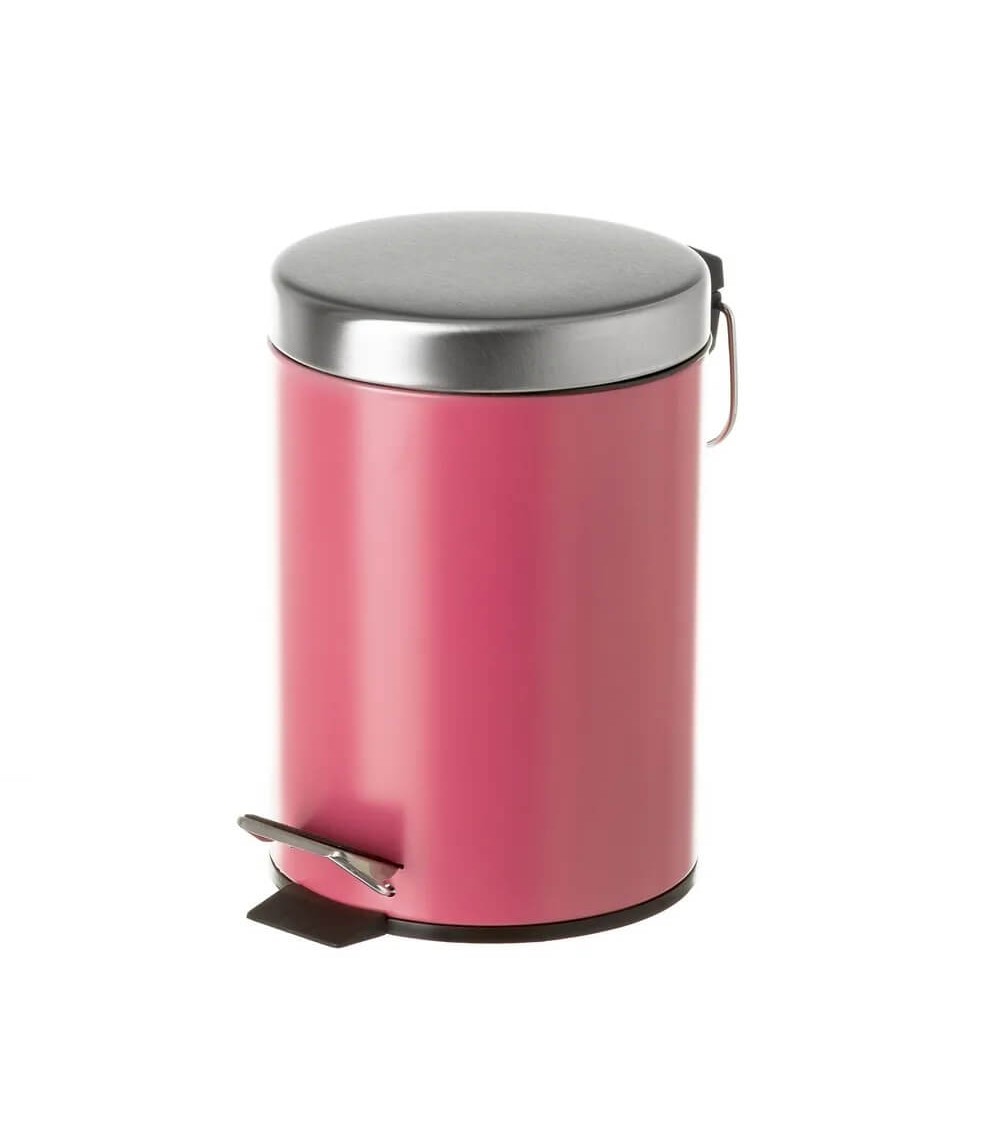 Dcasa Papelera coral de metal y polipropileno de 3 litros