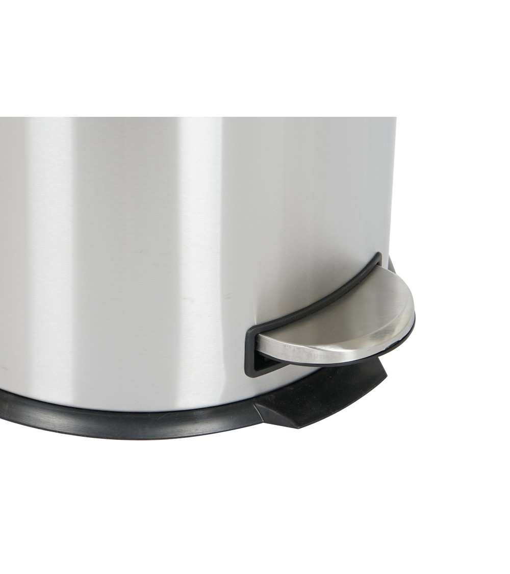 Dcasa Papelera De Cocina Cubo De Basura Mate Plateada De Acero Inoxidable De 30 Litros