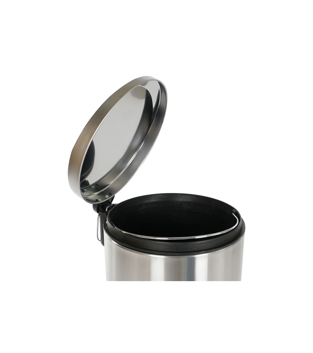 Dcasa Papelera De Cocina Cubo De Basura Mate Plateada De Acero Inoxidable De 30 Litros