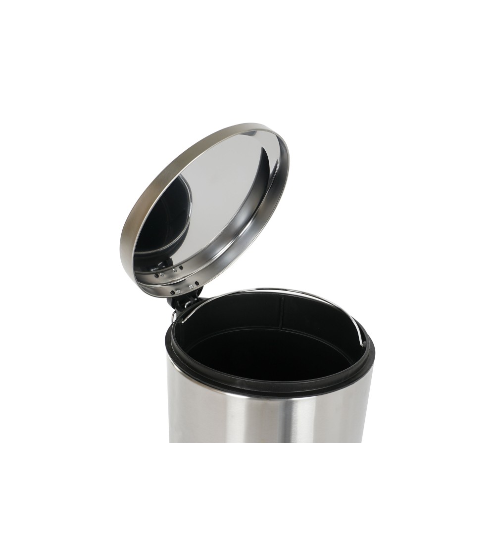 Dcasa Papelera De Cocina Cubo De Basura Mate Plateada De Acero Inoxidable De 20 Litros