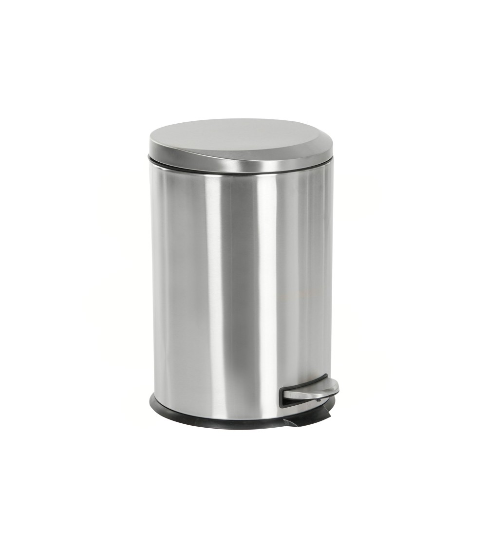 Dcasa Papelera de cocina cubo de basura mate plateada de acero inoxidable de 20 litros