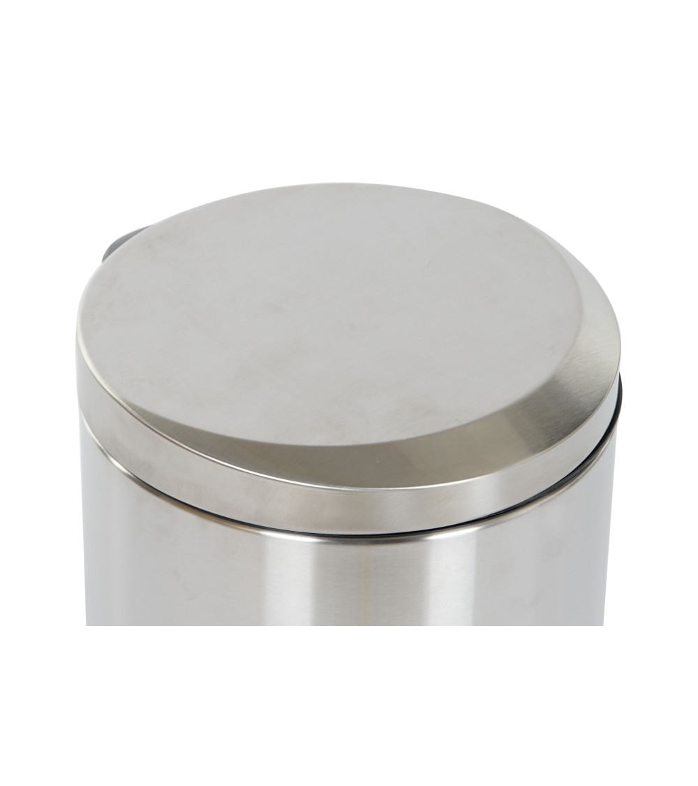 Dcasa Papelera De Cocina Cubo De Basura Mate Plateada De Acero Inoxidable De 12 Litros