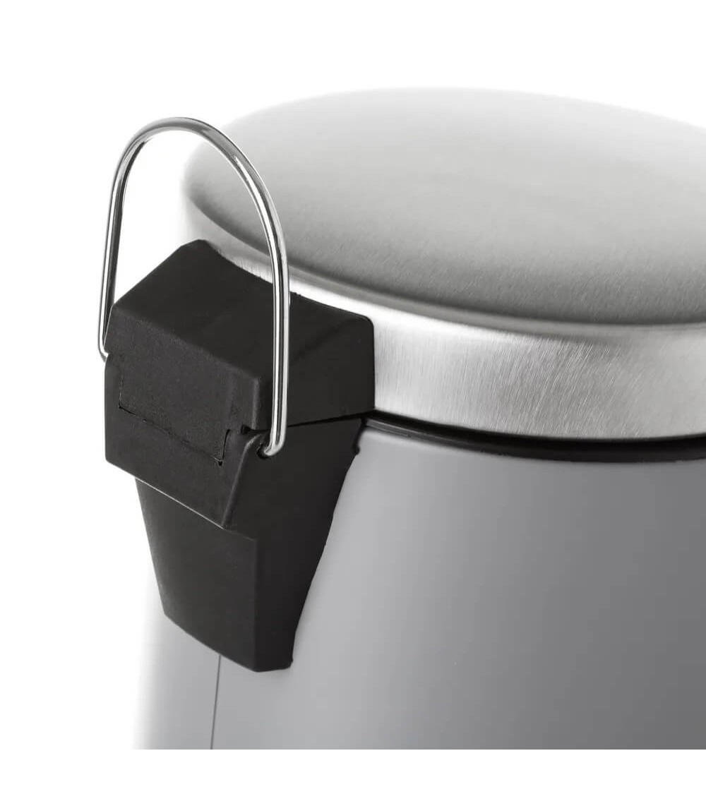 Dcasa Papelera Gris Oscuro De Metal Y Polipropileno De 3 Litros