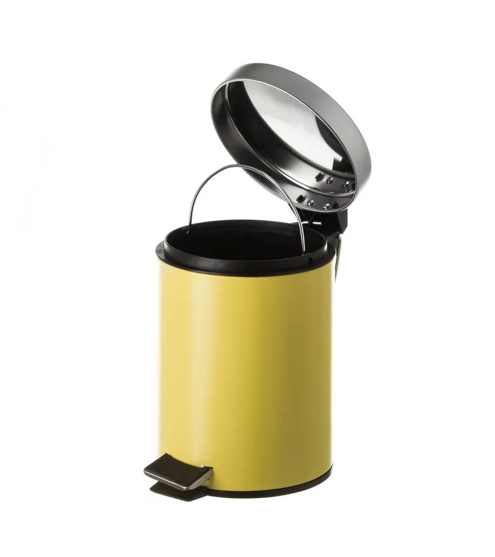 Dcasa Papelera Mostaza De Metal Y Polipropileno De 3 Litros