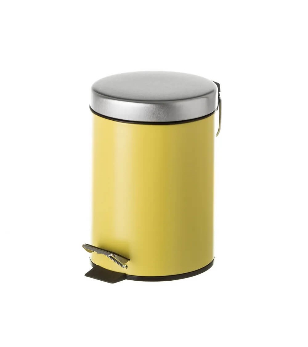 Dcasa Papelera mostaza de metal y polipropileno de 3 litros