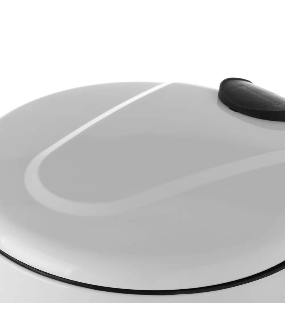 Dcasa Papelera Pedal Blanca De Acero Inoxidable De 20 Litros