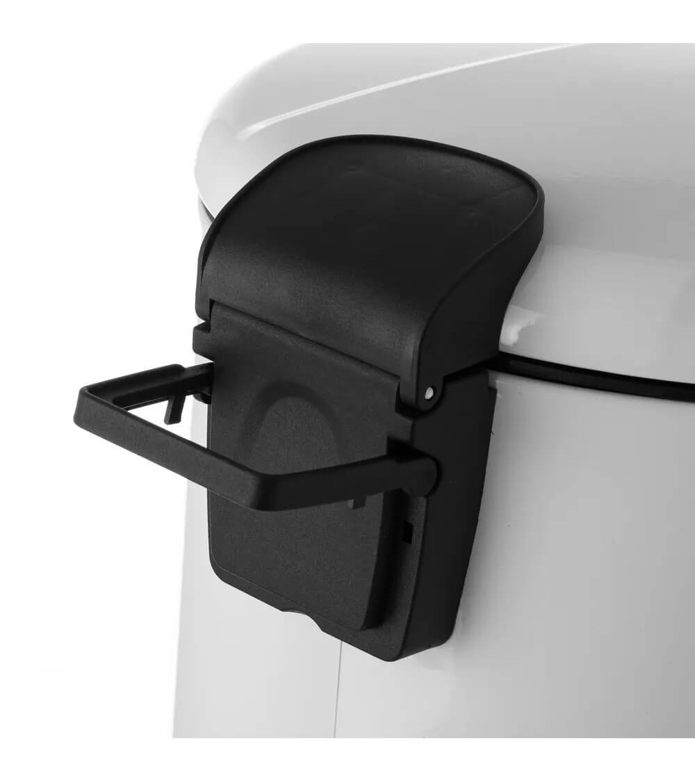 Dcasa Papelera Pedal Blanca De Acero Inoxidable De 20 Litros
