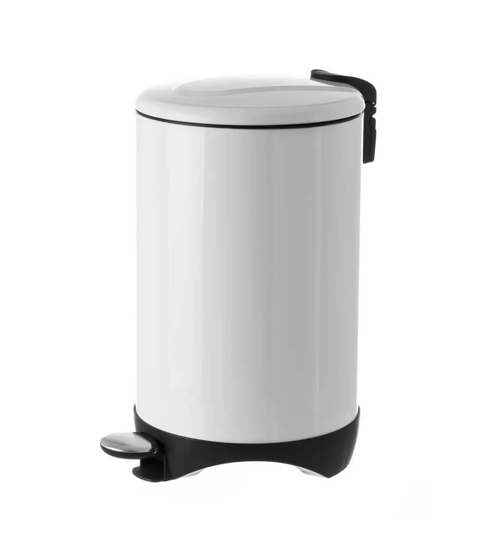 Dcasa Papelera pedal blanca de acero inoxidable de 20 litros