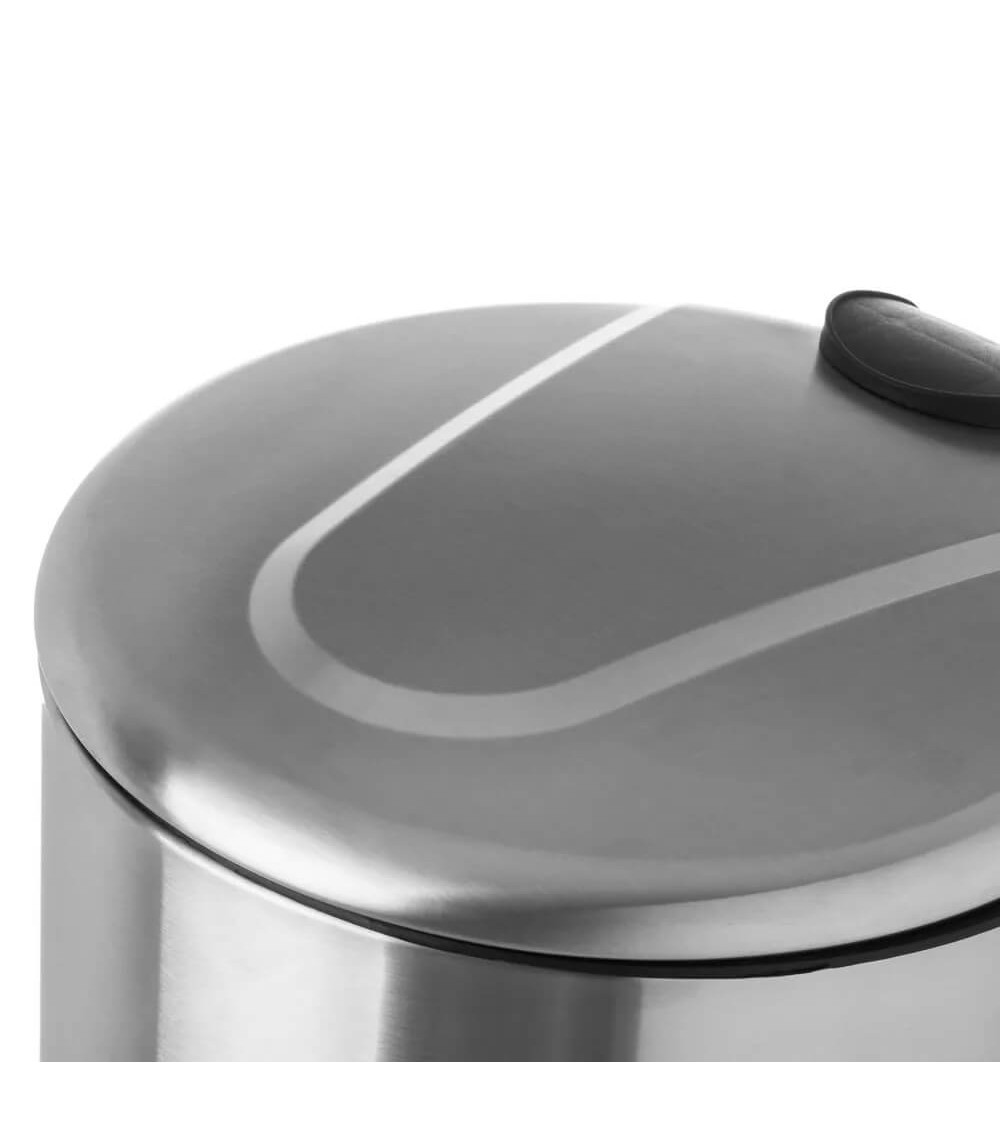 Dcasa Papelera Pedal Plateada De Acero Inoxidable De 20 Litros