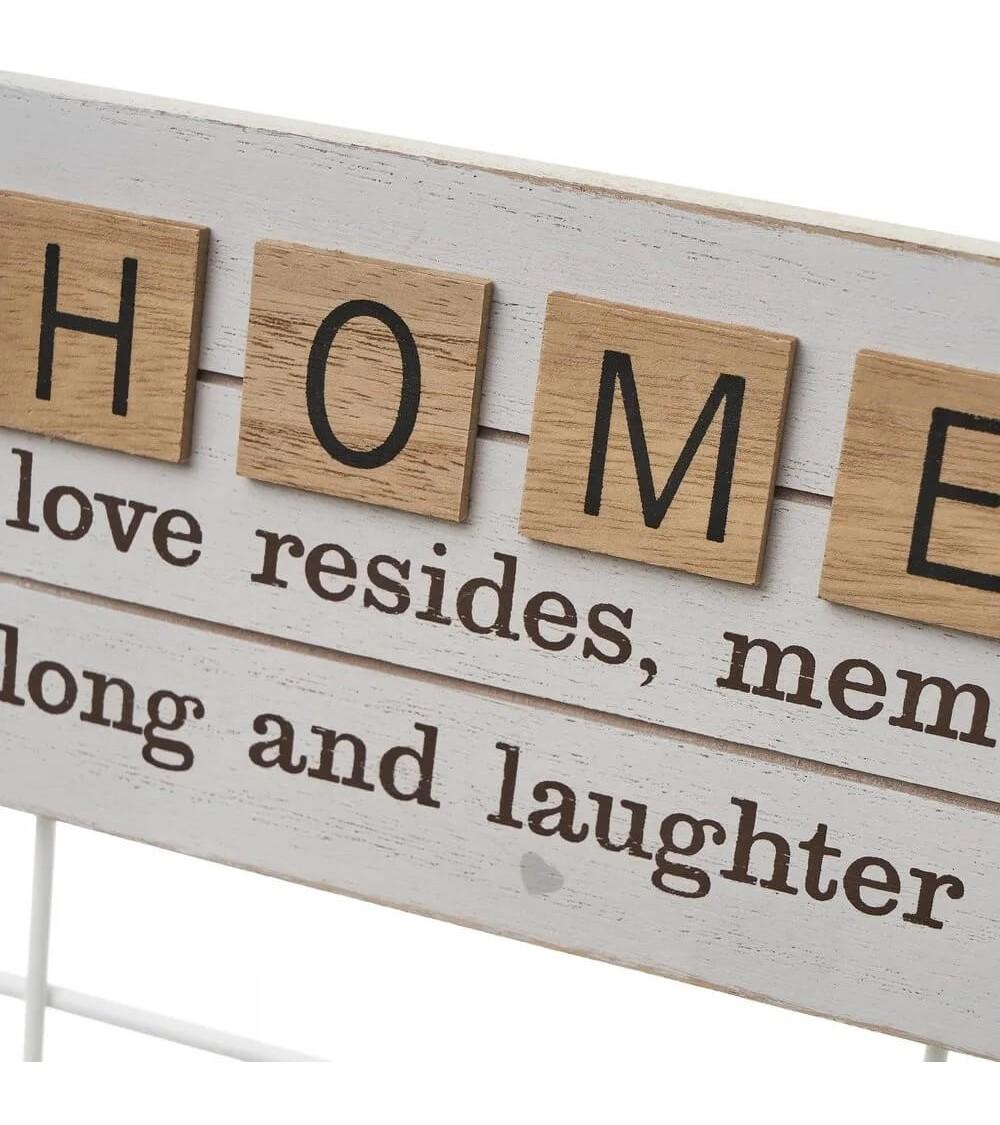 Dcasa Percha Con 4 Colgadores Blanca De Madera Y Metal De 45x25 Cm