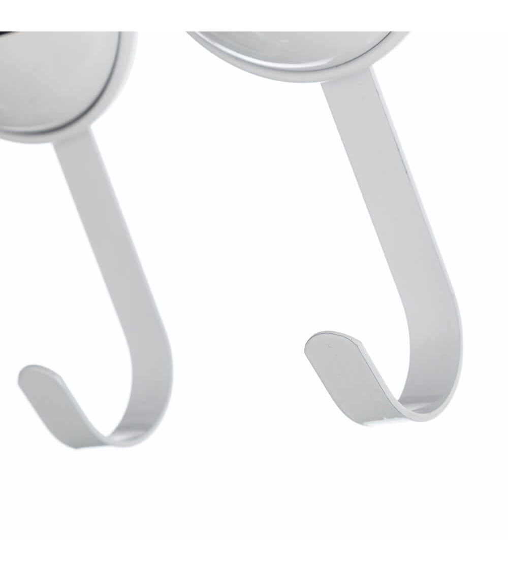 Dcasa Percha Puerta Con 4 Colgadores Blanca De Metal De 35x9x28 Cm