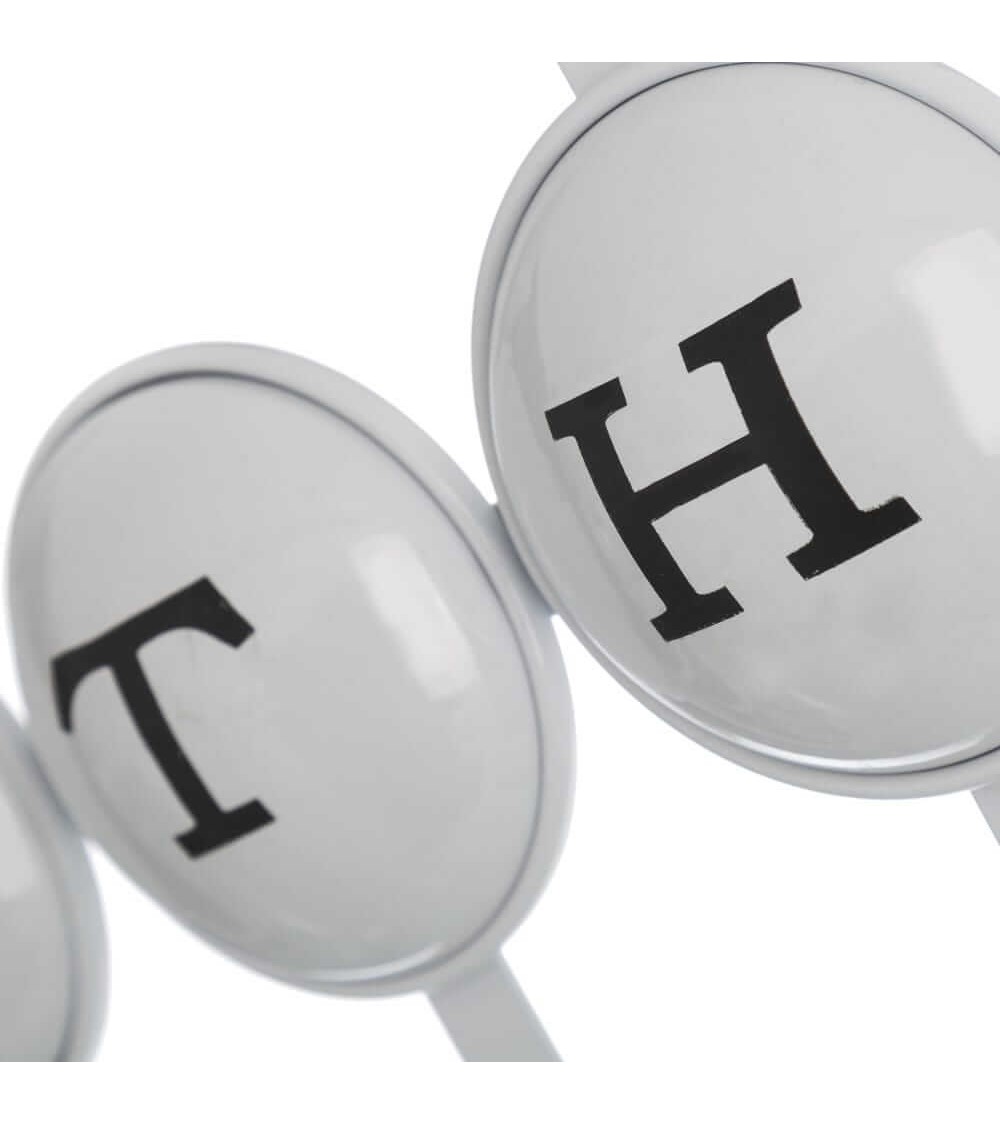 Dcasa Percha Puerta Con 4 Colgadores Blanca De Metal De 35x9x28 Cm