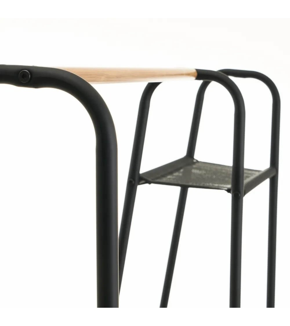 Dcasa Perchero Con 4 Estantes De Hierro Negro De 100x39x151 Cm