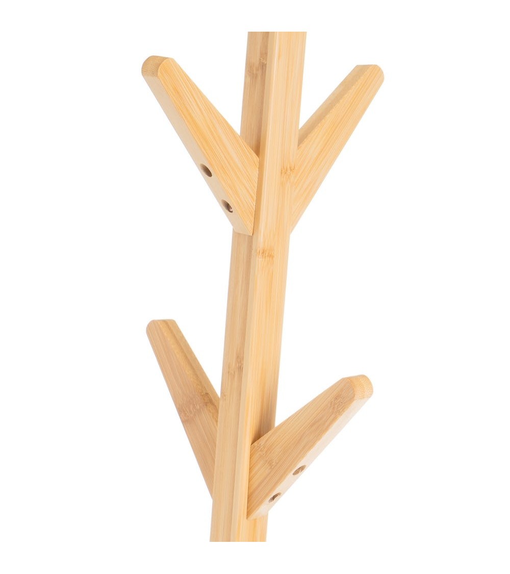 Dcasa Perchero De 8 Brazos De Madera De Bambú Natural Nórdico De 170 Cm