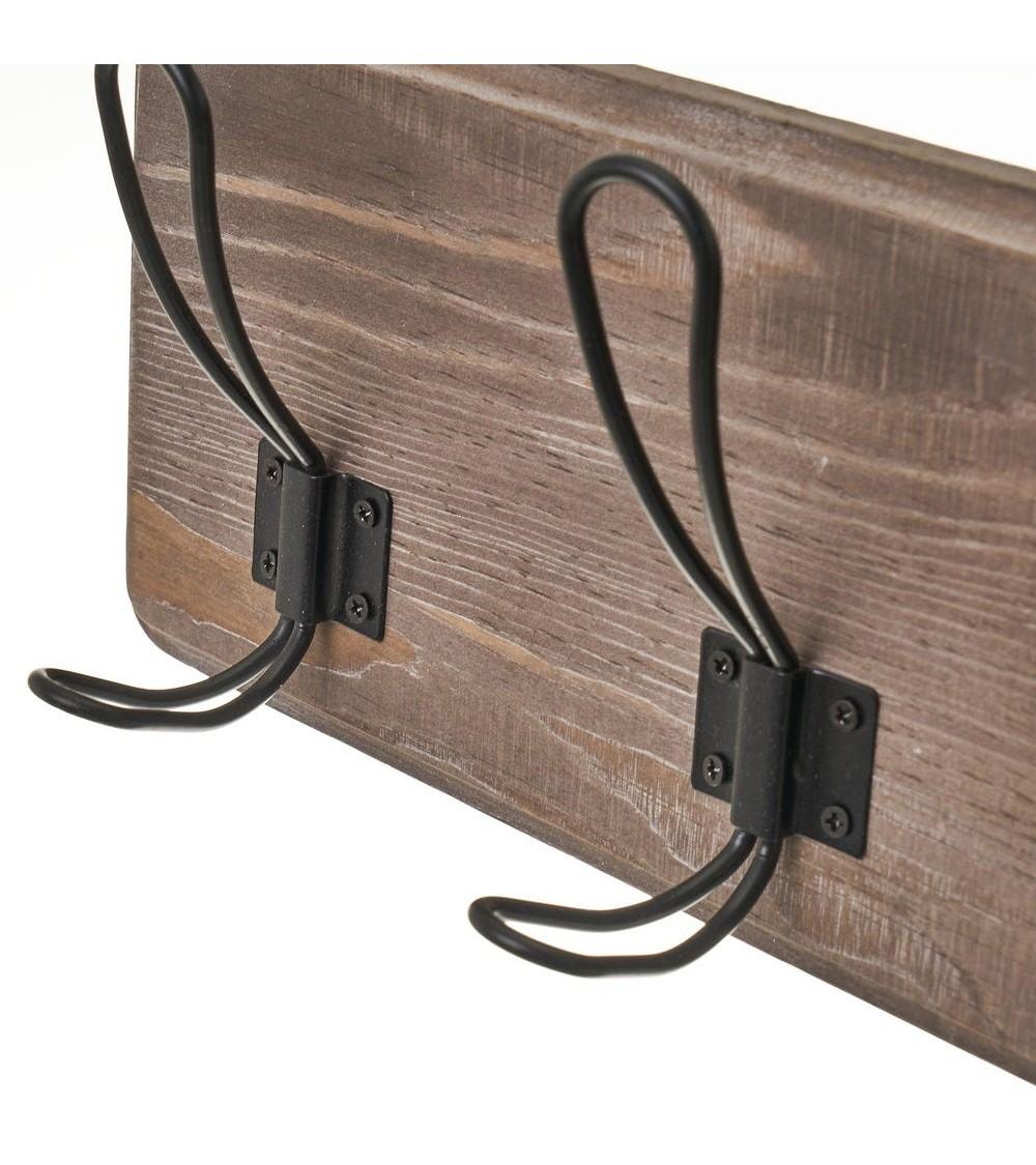 Dcasa Perchero De Pared 5 Colgador Madera Marron De 61x8 5x15 Cm